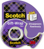 Scotch 15 Satin Finish Giftwrap Tape with Dispenser, 3/4 in x 650 in, Clear