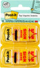 3M 680 Post-it Flags, 1 in. x 1.7 in., 50/Dispenser, 2 Dispensers/Pack, 100 Flags