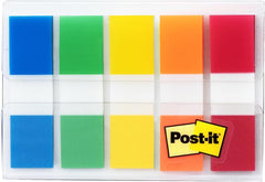 Post-it 683-5CF Page Flags in Portable Dispenser, 0.47 in x 1.7 in, 5 Colors, 20 Each Color