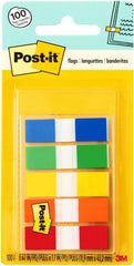 Post-it 683-5CF Page Flags in Portable Dispenser, 0.47 in x 1.7 in, 5 Colors, 20 Each Color