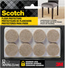 Scotch SP802-NA Round Felt Pads,  1 in, Beige, 32 Pack