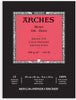 Arches A1795108 Oil Paper Pads Glued on Short Side, 300 gsm, 100% Cotton, Cold Pressed, White, 9 x 12 in, 12 Sheets