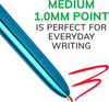 BIC MMMTP21-AST 4-Color Shine Retractable Metallic Ball Pens, 1.0 mm Medium Point, 2-Count