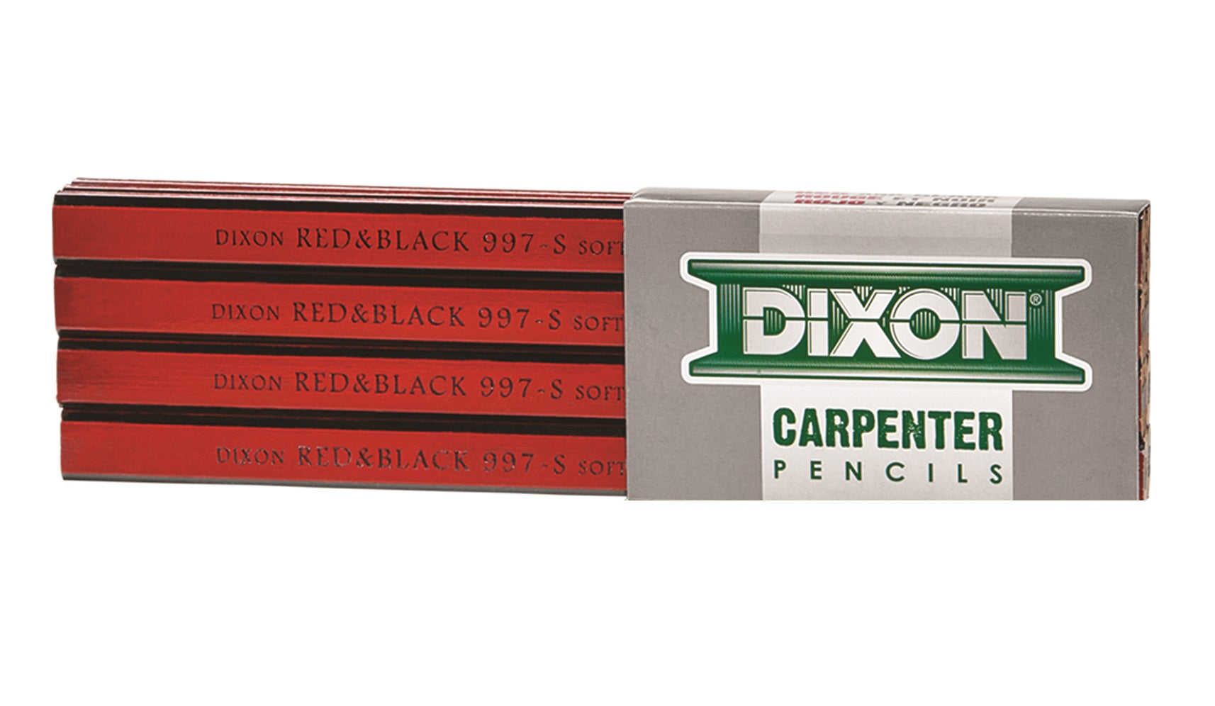 Dixon Industrial X19971-X19973 Red and Black Carpenter Pencils