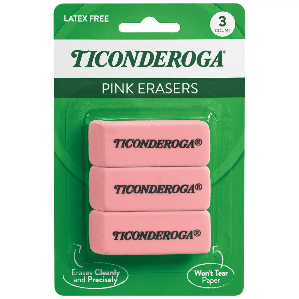 Ticonderoga Wedge Erasers, Pink