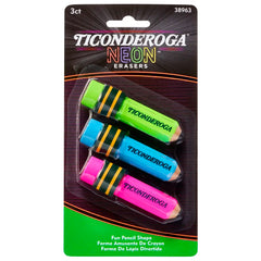 Ticonderoga X38953/X38963 Pencil Shaped Erasers, 3 Count