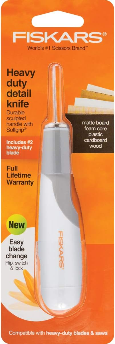 Fiskars 165100-1002 Heavy-Duty Easy Change Detail Knife with #2 Blade