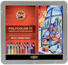Koh-I-Noor 3826048001PL Polycolor Artist's Coloured Pencils, Set of 48