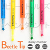Kokuyo PM-L301-5S Beetle Tip 3-Way Fluorescent Highlighters, 5 Color Set