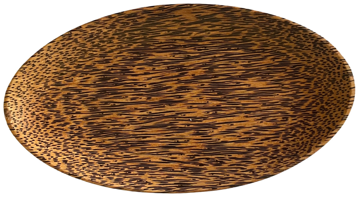 LuPro LPKT-WTH85 Palm Wood Oval Salad Dish, Brown
