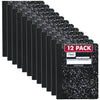 Mead 09910/38301/72936 Composition Book, Wide Ruled, 100 Sheets, 7 1/2" x 9 3/4", Black Marble