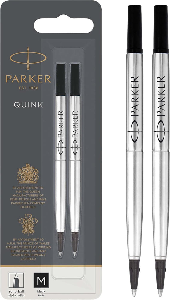 Parker 1950325-1950327 Quink Rollerball Refill, Medium Point, 2-Pack