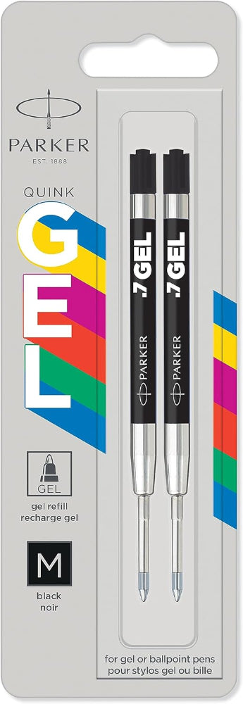 Parker 2136210-2136231 Jotter Originals Gel Ink Refills, 0.7 mm Medium Tip, 2-Count