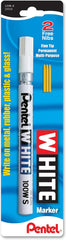 Pentel 100W-S Permanent Marker, White, Fine Point, 1 Pack