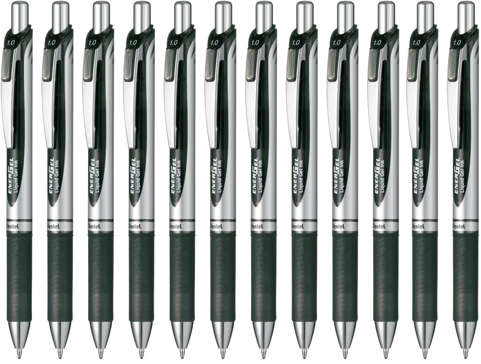 Pentel BL80 EnerGel RTX Retractable Liquid Gel Pens, 1.0 mm Bold Line, Metal Tip, Box of 12