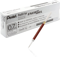 Pentel LRN7 Gel Ink Refills, Needle Tip, 0.7 mm Medium Lines, Box of 12 Refills