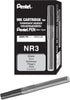 Pentel NR3 Low Odor Refill Cartridges For Handy Line S Permanent Markers, Box of 12