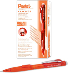 PENTEL PD279T Twist-Erase Click Mechanical Pencil, 0.9 mm, Clear Barrel, Box of 12