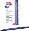 Pentel R100 Rolling Writer Rollerball Pen, 0.8 mm Medium Line, Box of 12 Pens