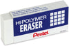 Pentel ZEH-05, 10, 20, 99 Hi-Polymer Block Eraser, White, 1 Eraser