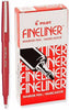 Pilot 11002-11015 Fineliner Markers, Airtight Cap, Fine Point, Box of 12