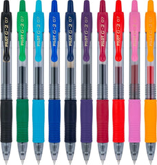 Pilot 18280 G2-07 Retractable Gel Ink Pens, Fine Point, Assorted 10 Pack