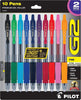 Pilot 18280 G2-07 Retractable Gel Ink Pens, Fine Point, Assorted 10 Pack