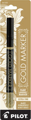 Pilot 41400/41500/41600 Gold and Silver Metallic Permanent Markers, Extra Fine Point