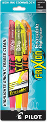 Pilot 46507 FriXion Light Erasable Highlighters, Chisel Tip, Assorted Colors, 3-Pack