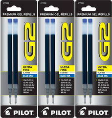 Pilot 77287-77003 G2-38 Gel Ink Rolling Ball Pen Refills, 0.38 mm Ultra Fine Point, 3 Packs