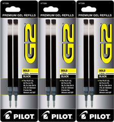 Pilot 77289-77365 G2-10 Gel Ink Rolling Ball Pen Refills, 1.0 mm Bold Point, 3 Packs