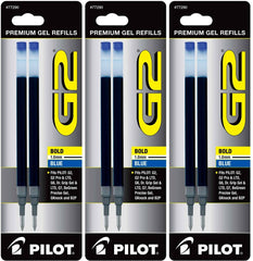 Pilot 77289-77365 G2-10 Gel Ink Rolling Ball Pen Refills, 1.0 mm Bold Point, 3 Packs