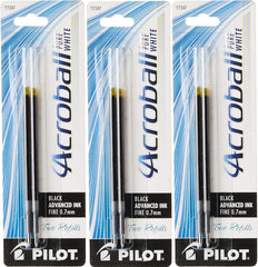 Pilot 77347 Acroball PureWhite Advanced Ink Refills, 0.7 mm Fine Point, Black Ink, 2-Pack, 3 Packs
