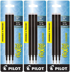 Pilot 77350-77351 FriXion Ball Erasable Gel Ink Refills, 0.5 mm Extra Fine Point, 3 Packs