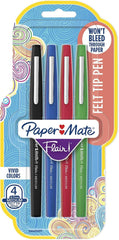 Paper Mate 8404452PP-8434452PP Flair Felt Tip Pens, Medium Point (0.7 mm), 4 Count