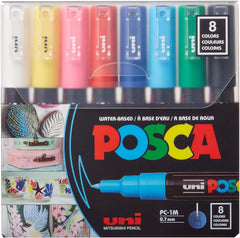 Uni Posca PC-1M Water Based Paint Marker Set, 0.7 mm Extra Fine Tip
