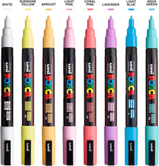 Uni Posca PC-3M Water Based Paint Marker Set, 0.9–1.3 mm Reversible Fine Tip