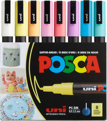 Uni Posca PC-3M Water Based Paint Marker Set, 0.9–1.3 mm Reversible Fine Tip