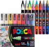 Uni Posca PC-5M Water Based Paint Marker Set, 1.8–2.5 mm Reversible Medium Tip