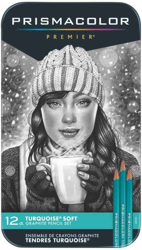 Prismacolor 24191/24192 Premier Turquoise Graphite Pencil Kits, Set of 12