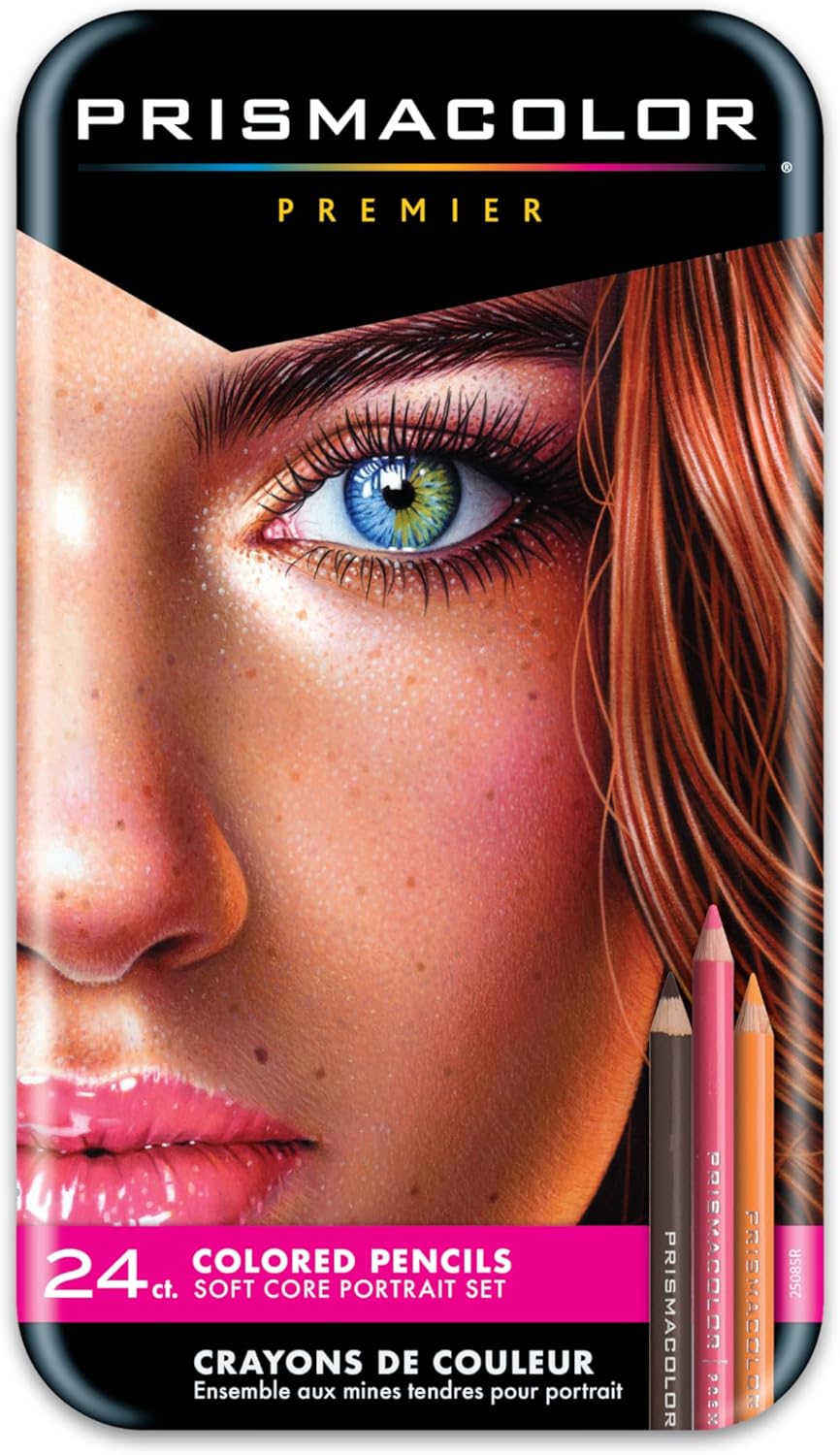 Prismcolor 25085R Premier Soft Core Colored Pencil Set, Portrait Assortment, 24 Count