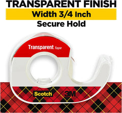 Scotch 157S Transparent Tape, 3/4 in x 300 in, 1 Dispenser