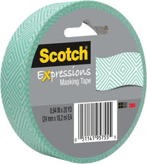 Scotch 3437-P1-ESF Expressions Masking Tape, Mint Mosaic