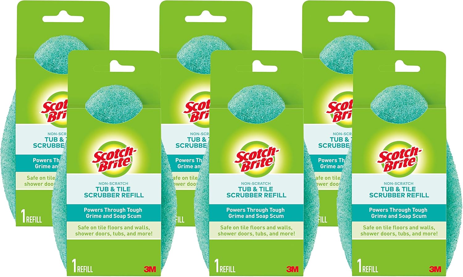 Scotch-Brite 560-6 Non-Scratch Tub & Tile Scrubber Refill, 6 Refills