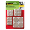 Scotch SP845-NA Round Felt Pads, Beige, 162 Pack, Assorted Size