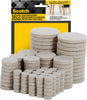 Scotch SP845-NA Round Felt Pads, Beige, 162 Pack, Assorted Size