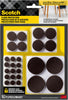 Scotch SP847-NA Self-Stick Felt Pads, Brown, 162 Pack, Assorted Size