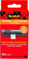 Scotch TP5851-20/100 Thermal Pouches, Business Card, 2.32