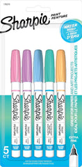 Sharpie 1783276 Water-Based Paint Markers, Extra Fine, Assorted Fashion Colors, 5 Count