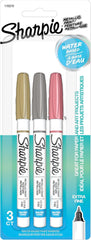 Sharpie 1783278 Water-Based Paint Markers, Extra Fine, Assorted Metallic Colors, 3 Count